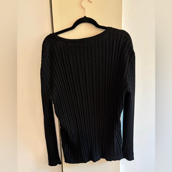 Celine Black 100% Wool Vintage Ribbed Women's Sweater- Large - Picture 7 of 14